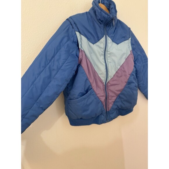 Scoop Blue, Purple, White Reversible Puffer Jacket - Picture 3 of 10